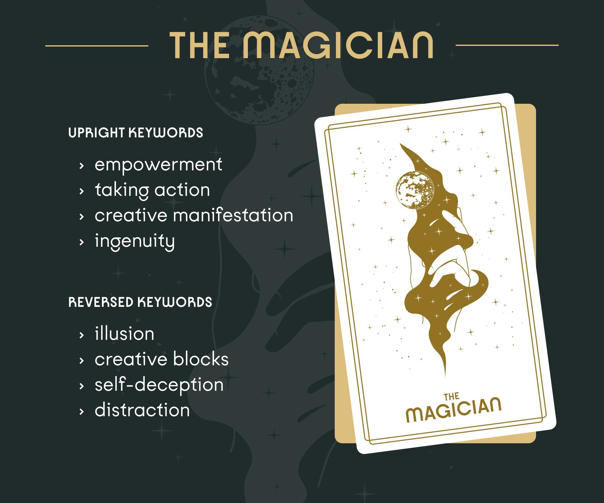 The Magician Tarot Card Upright and Reversed Keywords