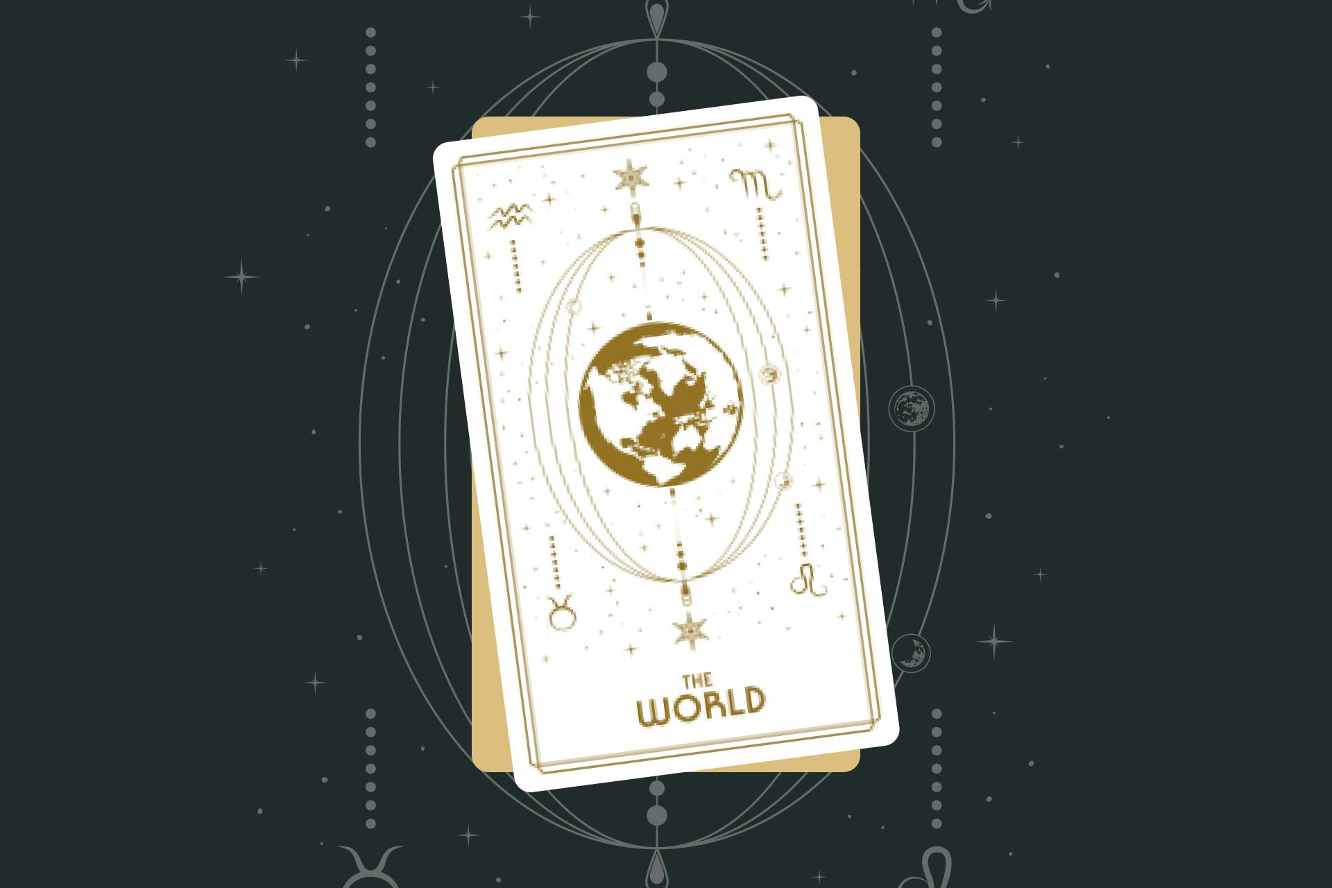 The World Tarot Card Upright and Reversed Keywords