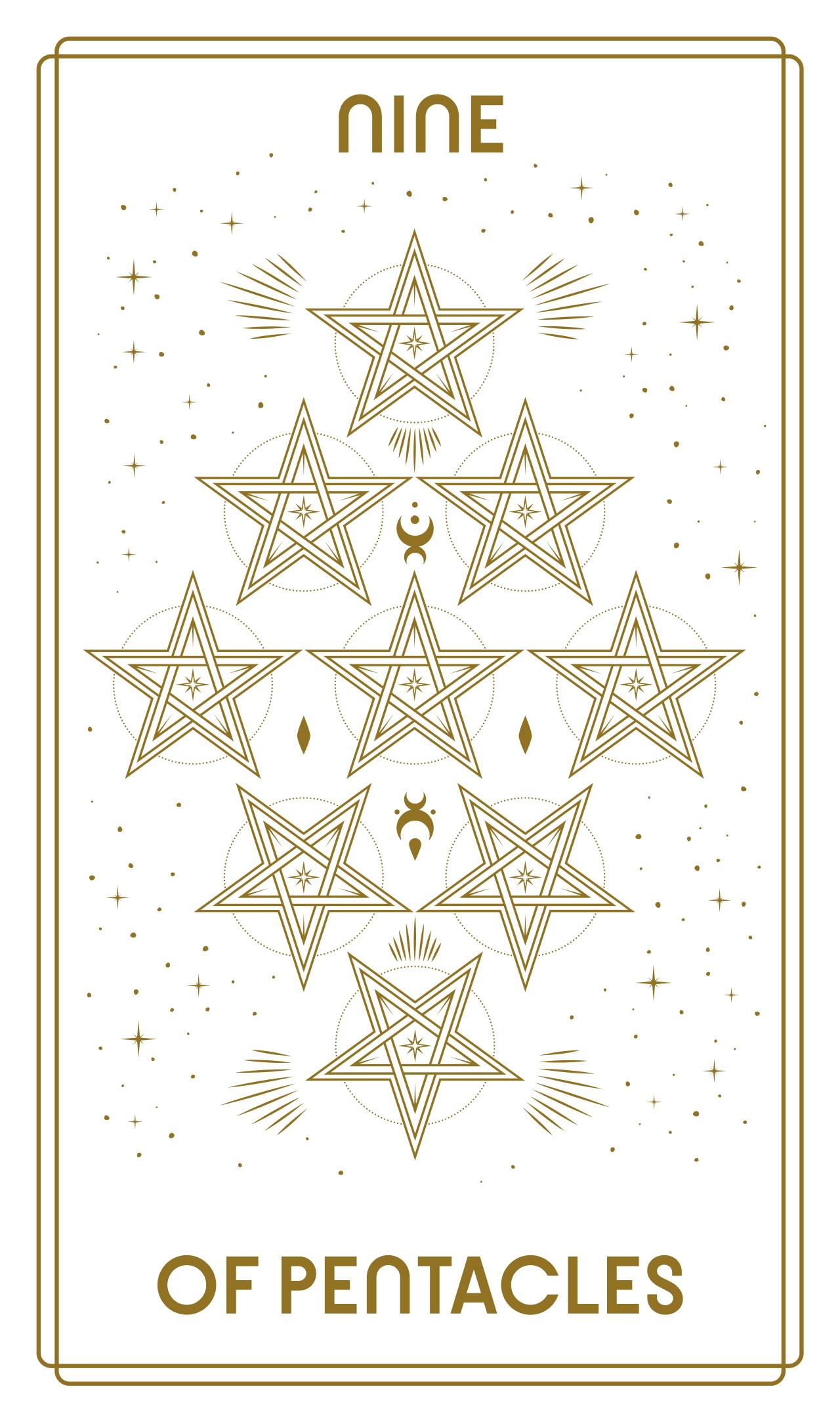 Nine of Pentacles Tarot Card